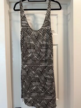Hurley Black & White Geometric Tank Dress/Swim Cover Up